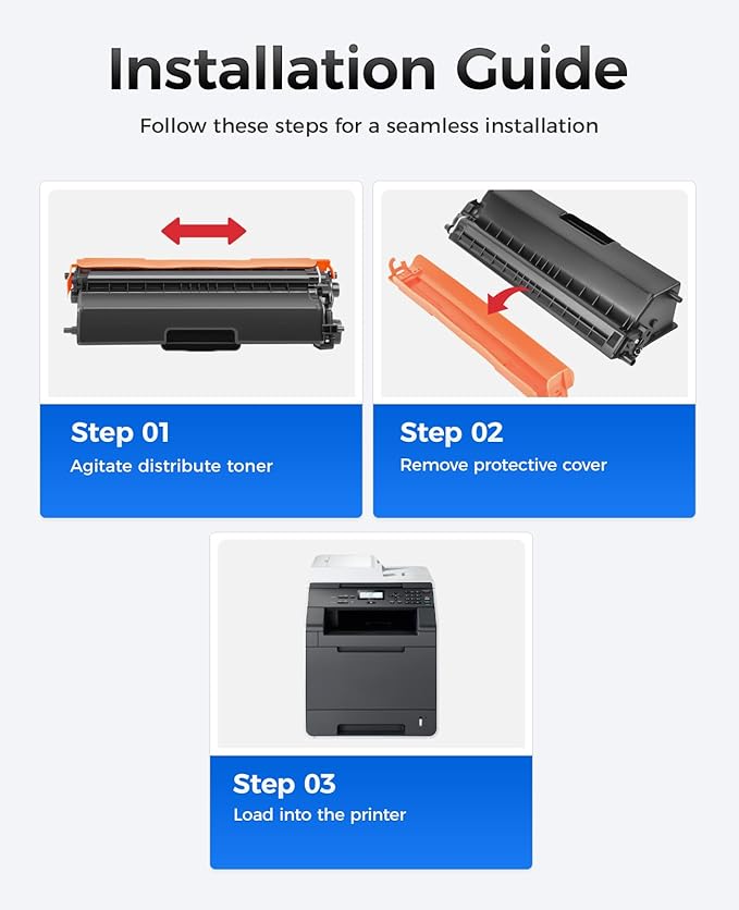 TN336 Toner Cartridge Set 4-Pack Replacement Compatible for Brother TN-336 TN331 TN315 MFC-L8850CDW HL-L8350CDW MFC-L8600CDW HL-4150CDN MFC-9970CDW DCP-L8400 L8450 HL-L8250 L8650 L8850 4570CDW Printer