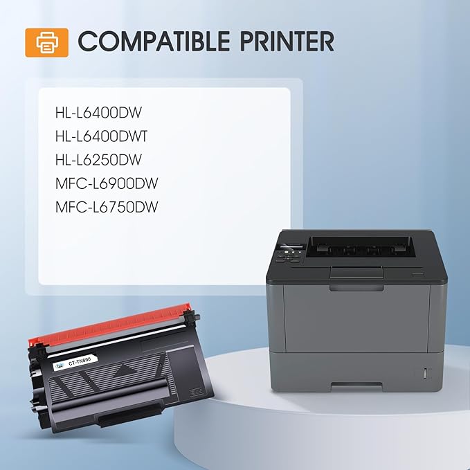 TN890 TN-890 TN 890 Toner Cartridge 2-Pack Compatible for Brother TN890 Ultra High Yield Black Toner Cartridge for Brother HL-L6400DW HL-L6400DWT HL-L6250DW MFC-L6900DW MFC-L6750DW Printer