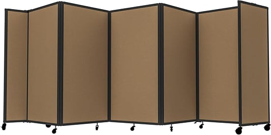 Versare Room Divider 360 Portable Wall Partition | Folding Panels | Large Freestanding Divider | Locking Wheels | Temporary Room Separator