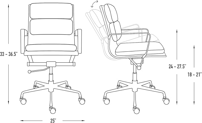 Laura Davidson Furniture SOHO II Padded Management Office Chair - Mid Back Desk Chair with Arm Rest, Swivel & Cushion Availability, Made of Faux Leather, Sand with Black Frame, Computer Chair