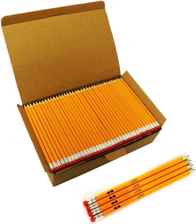 S & E TEACHER'S EDITION 360pcs Pre-sharpened Pencils with eraser top, No.2 pencils #2 HB pencil, Golf, Classroom, Pew, Back to school, 360 counts per box