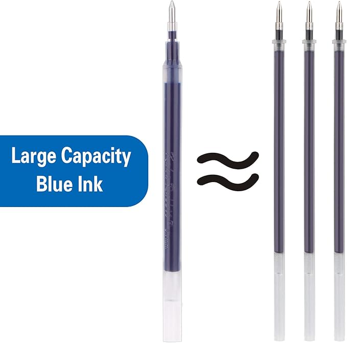 Gel Ink Rollerball Stylus Pen - 18 Pack, 1.0mm Bold Point, Blue Ink, Writing Smoothly for Office, Business, Gift, Metal Silver Clip