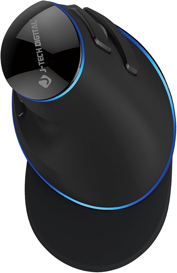 J-Tech Digital Wired Ergonomic Vertical USB Mouse with Adjustable Sensitivity (600/1000/1600 DPI), Scroll Endurance, Removable Palm Rest & Thumb Buttons [V628]