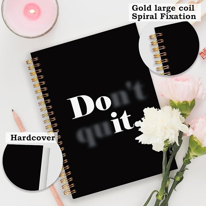 SNNDER Don't Quit Motivational Notebook Journal, Inspirational Entrepreneur Positive Affirmation Journal for Women Men, Motivational Gifts for Coworkers Hardcover Spiral Notebooks 5.5x8.3 Inch