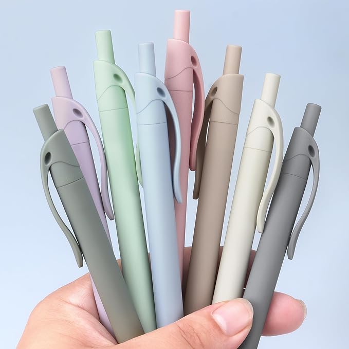 Bribobo 8-Pack Retractable Ballpoint Pens, Smooth Writing, Black Ink, Comfortable Grip, Ideal for Office, School & Everyday Use