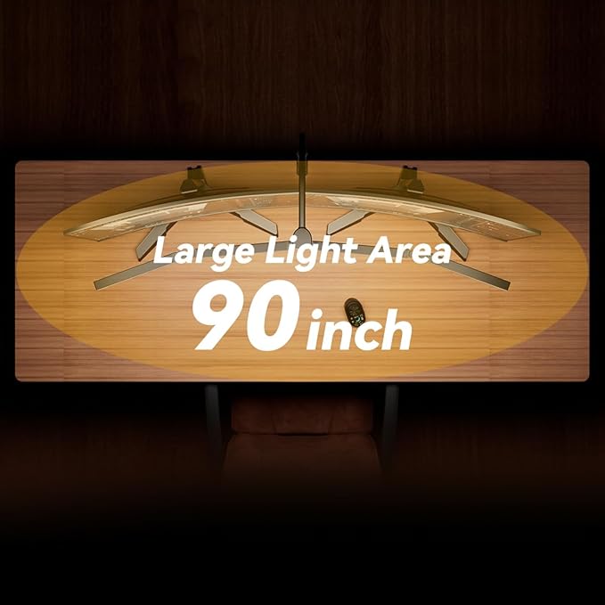 Adjustable LED Desk Lamp – Stepless Dimming & Color Temp Remote Control, Eye-Caring 4 Large Bright Light Souce for Home Office, Gooseneck, Clamp Base, 5 Lighting Modes for Reading, Computer, DIY