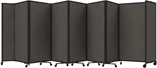 Versare Room Divider 360 Portable Wall Partition | Folding Panels | Large Freestanding Divider | Locking Wheels | Temporary Room Separator