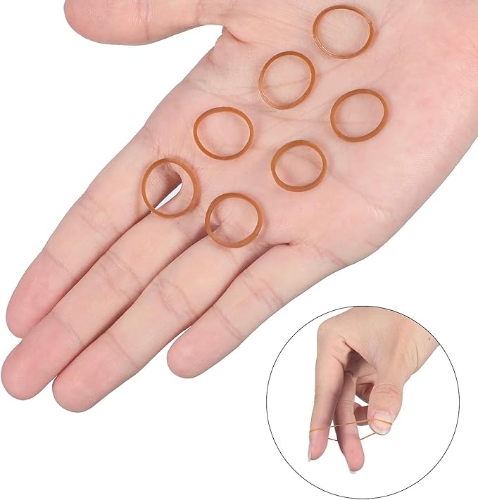 Rubber Band Depot, Size #8, Small Rubber Bands, Everyday Rubber Bands - Rubber Band Measurements: 7/8" x 1/16'' - Approximately 1,300 Rubber Bands Per Bag - 1/4 Pound Bag