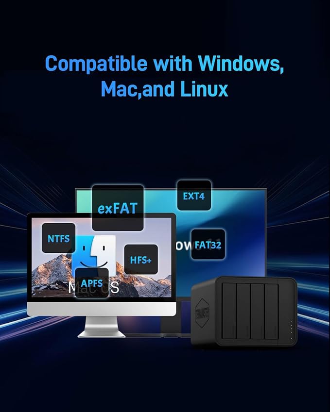 TERRAMASTER D8 Hybrid HDD NVMe Enclosure USB 3.2 Gen 2 10Gbps Type C 8Bay USB Storage (Diskless)