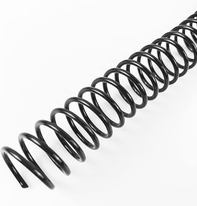 Binditek 50 Pack Plastic Spiral Binding Coils, 16mm(5/8"), 140 Sheet Capacity, 4:1 Pitch, Black, 48 Loops, for Letter Size, for Students and Coworkers