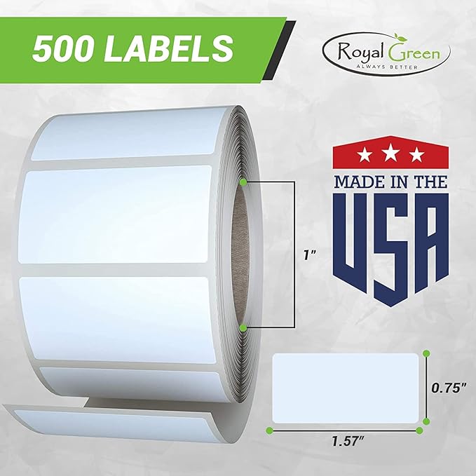 Royal Green Color Coding Labels Stickers Roll in Neon Yellow (1.57 inch x 0.75 inch) Rectangle Folder Label Write on Surface (40mm x 19mm) - 500 Pack