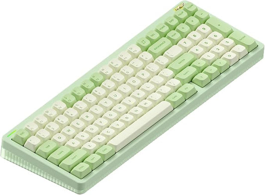 nuphy Halo96 V2 Wireless Keyboard,Gasket Structure,96% Hot Swappable Gaming Keyboard, 99 Kyes RGB Backlit Mechanical Keyboard, Support QMK/VIA,Bluetooth/USB-C/2.4GHz-Green,Mint Switches (37gf).