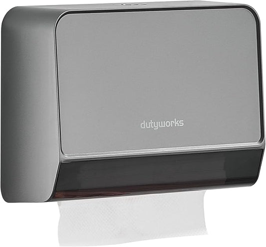 Paper Towel Dispenser Wall Mounted, Multifold Hand Towel Dispenser for Kitchen Bathroom Home Business, Trifold/C Fold/Z Fold Paper Towel Holder with Lock, Universal Paper, Black