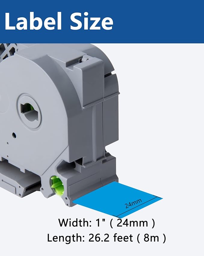 Tze Tz Tape 24mm 0.94 Laminated Blue Compatible for Brother P Touch Label Maker Tape TZe-551 TZe551 Label Tape for PT D600 D610 P710BT P910BT, Black on Blue, 0.94 Inch x 26.2 Feet, 3-Pack