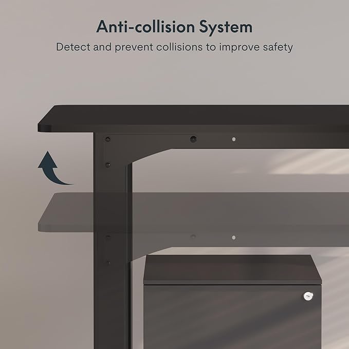 SANODESK 4-Leg Standing Desk, Electric Height Adjustable Desk with Memory Presets for Home Office, Stand up Desk Computer Workstation, 55x28 Inches Black