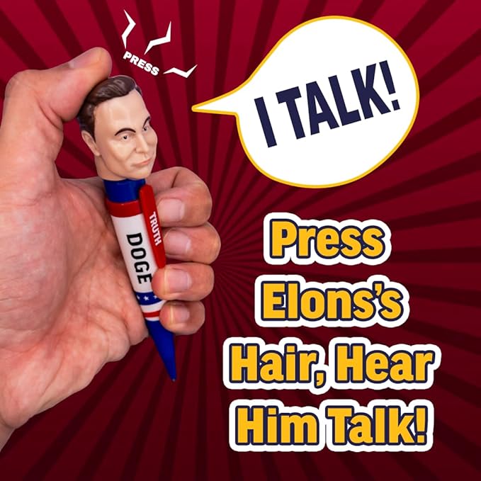 Talking Elon Musk Doge Pen - Speaks Multiple Authentic Voice Recordings - Collectible Presidential Pen - Funny Political Gag Gift or Innovation Birthday Gifts for Men, Dad & Fathers