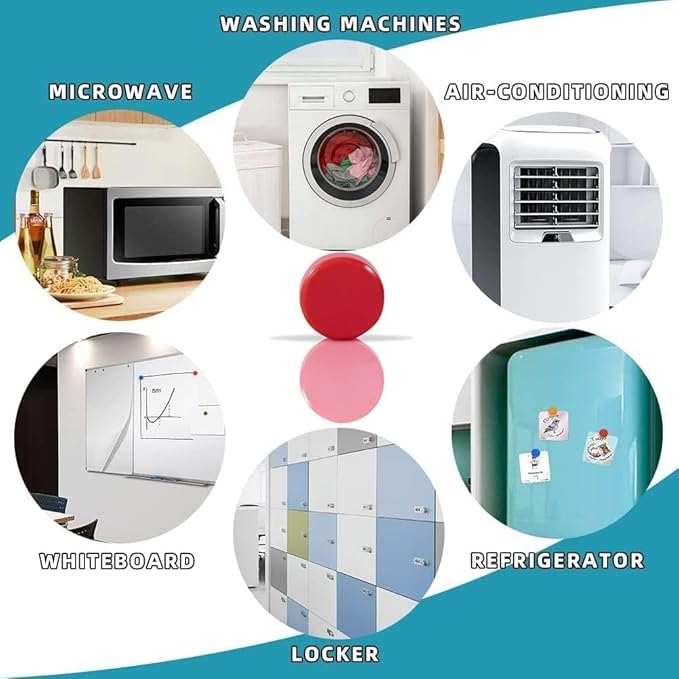 Qualsen Fridge Magnets - 50pcs Mini Cute Magnets for Fridge, Locker, White Board, Kitchen, Office, Classroom (Green)