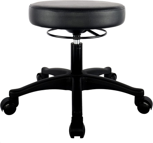 TAKE UR SEAT® 15" Table Height Adjustable Round Seat Stool Heavy Duty Built and Shipped Within 24 Hours, Spa, Medical, Lab, Black (Self-Braking Caster)