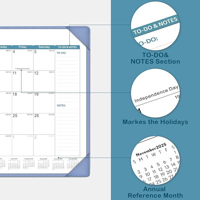 KOPEESY Desk Calendar 2025-2026, Academic Year Large Desk Calendar with Desktop Mat, 18 Months from July 2025 - December 2026, 22” x 17” Desktop Monthly Planner for Home or Office School