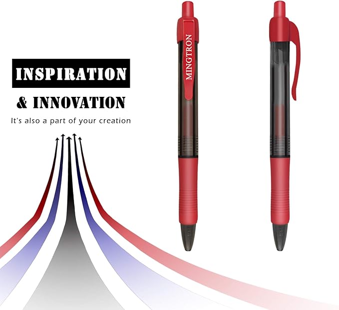 50 Pack Retractable Gel Ink Rollerball Pen, Ink Pen, Red Pen, Pen Set, Ball Pen, Bulk Pens, Journal Notebook Writing Office Supplies Pens, School Supplies, Extra Fine, 0.5MM, Red Ink