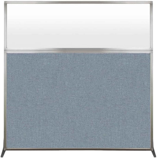 Versare Hush Screen Portable Room Divider | Workstation Wall Divider | Freestanding Privacy Hush Panels | Frosted Windows | Fabric Office Divider Screen | Great for Room Separation