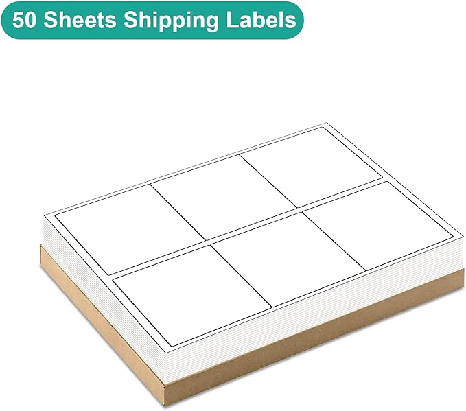 MFLABEL 3-1/3" x 4" Shipping Address Sticker, FBA Labels, 6-UP Sticker Label, White Shipping Label, Easy to Peel, Address Paper for Laser/Ink Jet Printer, 6 Per Page (1800 Labels, 300 Sheets)
