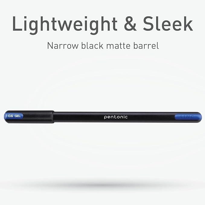 Pentonic Gel Pens, 36 Count, Assorted Colored Ink (12 Colors, 3 Of Each Color), Medium & Fine Point, Smooth Writing For Journaling (1002357)