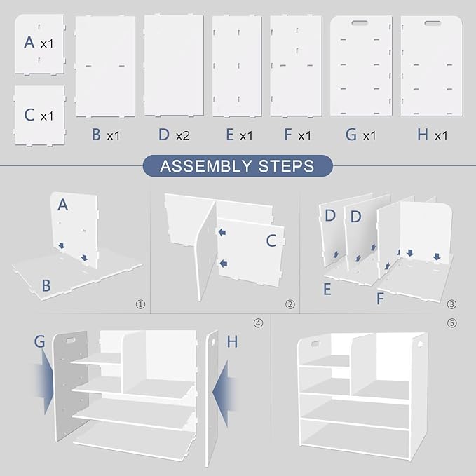 SONGWAY Desk File Organizer with Handle - Desktop File Sorter, Paper Storage Holder, Paper Letter Tray, Desk Organizers and Storage for Home Office School