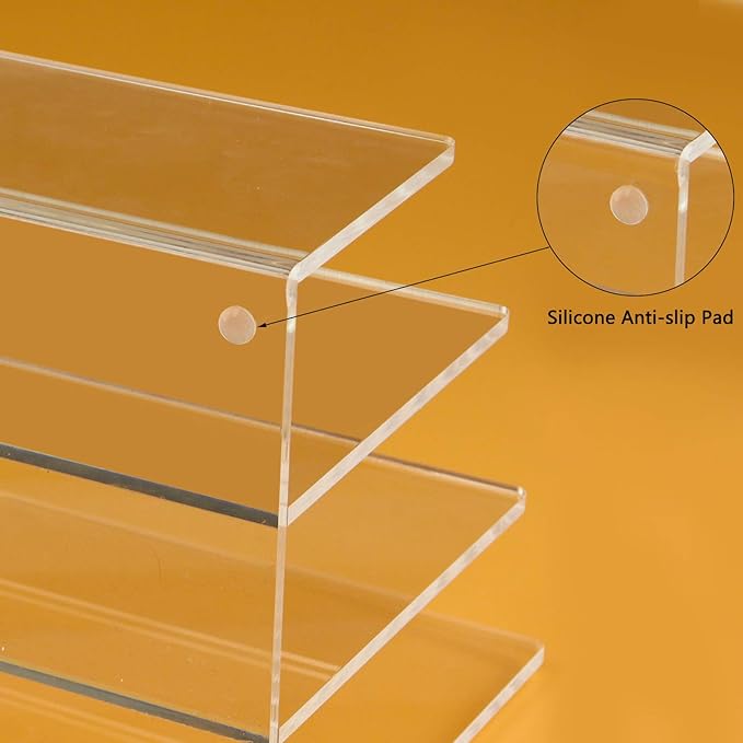 Tasybox Acrylic File Holder, Clear File Sorter Desk File Organizer 3 Sections Office Desktop Rack 9" x 6.5" x 6.5"