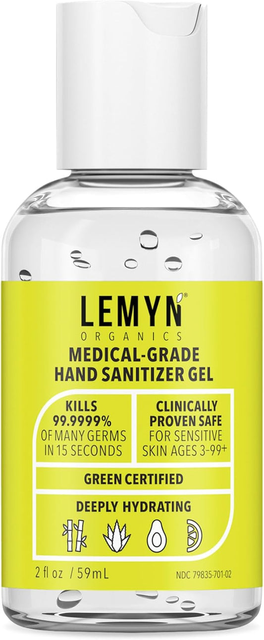 Medical Grade Hand Sanitizer Gel - 97% ORGANIC - 2 FL.OZ.
