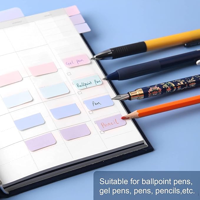 420 pcs Index Tabs, 3 Sizes Colored Page Markers, Writable and Repositionable Book Tabs, Page Tabs for Reading Notes, Books and Classify Files(Light Color)