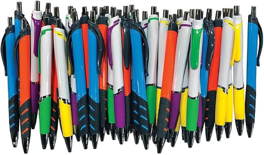 Wholesale Pens - Assorted styles of click pens -Box of 100 - colors and styles will vary