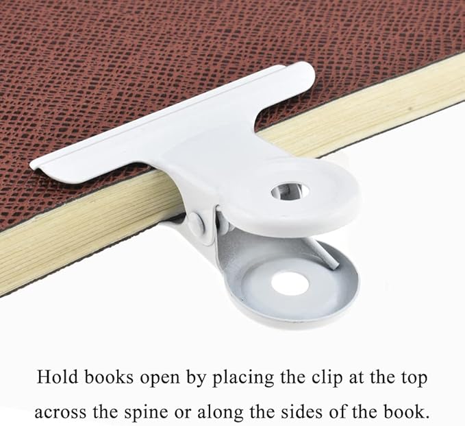 HAHIYO 2inch White Bulldog Clips Metal File Hinge Binder Clips Clamps Save Space Strong Spring Jaws Rock Solid Grip Book Lay Flat Deburred Edge for Hang Photos Wall Grid Dog Food 13PCS