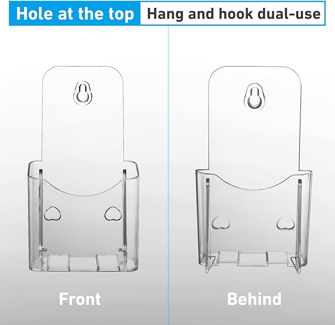 Acrylic Brochure Holder 4x9 Inches Slant Back Design, Clear Display Stand, Plastic Table Stand Sign Holder,Pamphlet Holder Flyer Holder, Acrylic Display Stand, Acrylic Table Signs Plastic Paper Holder for Office, Home, Store, 2 Pack
