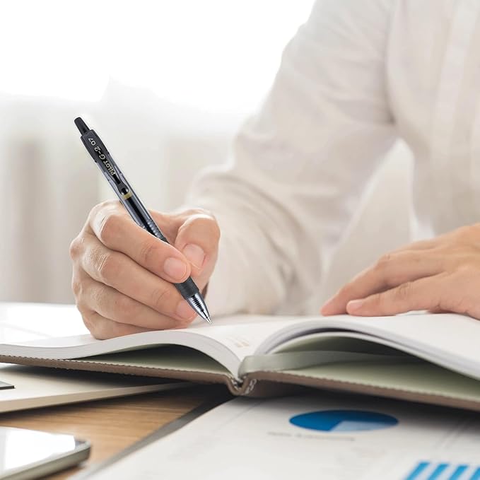 G2 Retractable Premium Gel Ink Roller Ball Pens Ultra Fine Point (.38mm) Red Ink 9 pack; Refillable & Premium Comfort Grip Bundle with Plastic Reusable Pouch