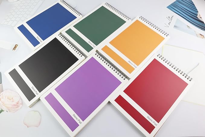 Top Spiral Steno Pads,6 Pack Notepads 6x9 Inches,80 Sheets White Paper Gregg Rule Steno Notebooks for Writing Notes in School, University, College, Office