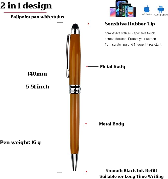 Ancolo Personalized ball Pens-Black Writing Set- Medium Point -Engraved with Name or Message, Team Name, Phone Number For journaling and office - Gift for Men and Women 10 Pens/Box