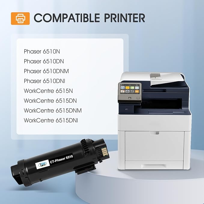 Phaser 6510 Toner Cartridge Compatible for Xerox Phaser 6510 for 6515 6510DNI 6510DN 6510N 6510DNM WorkCentre 6515DNI 6515DN 6515DNM 6515N Printer Extra High Capacity 4 Color Set