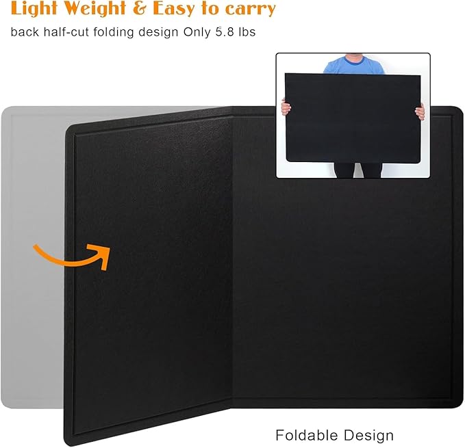 Large Bulletin Board - 72 X 48 inches Cork Board with 30 Pushpin, 6' x 4' Felt Cork Board Notice Pin Board, Self-Adhesive Vision Board Mood Board Foldable Photo Board for Wall (Black)