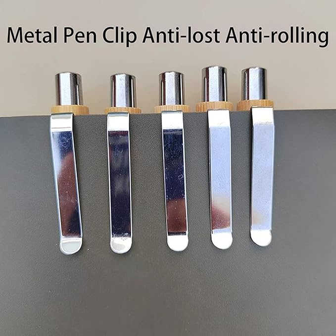 7-Piece Funny Bamboo Pen Set for Sarcastic Souls, Unique Days of The Week Mood Ballpoint Pens with Engraved Humorous Quotes, Excellent Gift for Office, Friends, and Coworkers