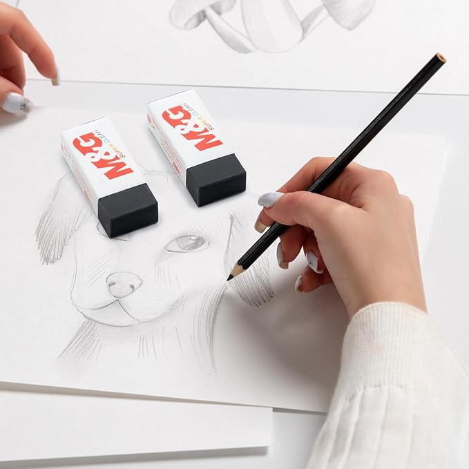 M&G Pencil Eraser for Kids, 30 Pack, Black Erasers Bulk, Erasers for Artists, Drawing Erasers for Sketching, Small Pencil Erasers, Art Erasers for Drawing, School Erasers Office Supplies