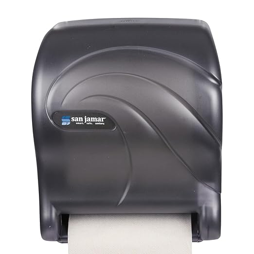 San Jamar Tear-N-Dry Essence Paper Towel Dispenser Automatic Dispenser for Bathroom, Kitchens, and Restaurants, Plastic, 10 x 14.75 x 12.25 Inches, Black