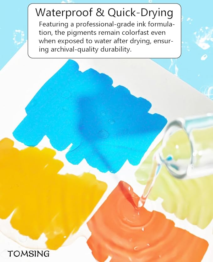 48 Colors Brush Markers Pens,Water-based Ink and Quick-Drying,Painting Supplies Perfect for Plastic Sheets Fabric Bags Ceramics Stone Pottery Wood and Handmade Crafts（48 Colors）