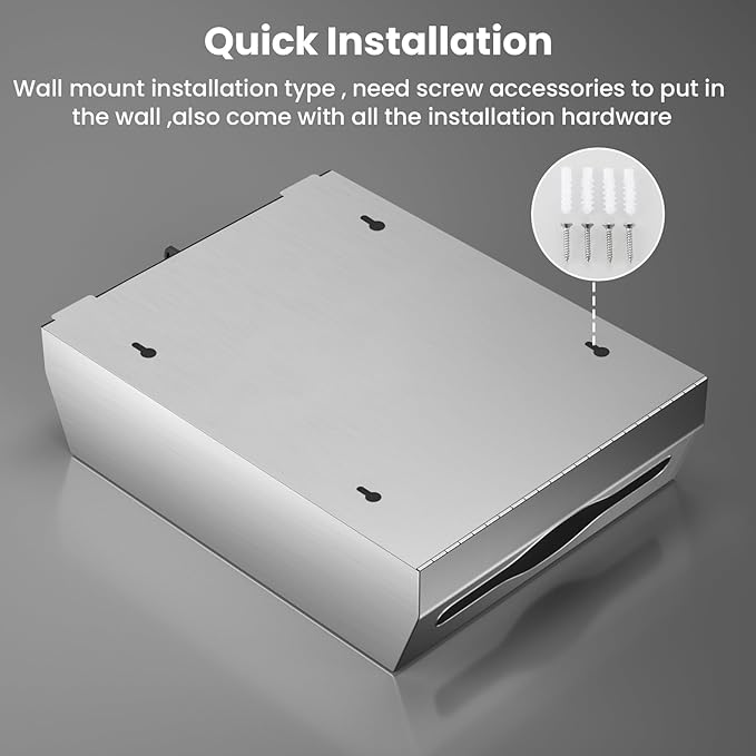 Paper Towel Dispenser Wall Mount Commercial, Stainless Steel Hand Towel Dispenser with Lock, c-fold/Multi-fold/Tri-fold Large Capacity Tissue Holder