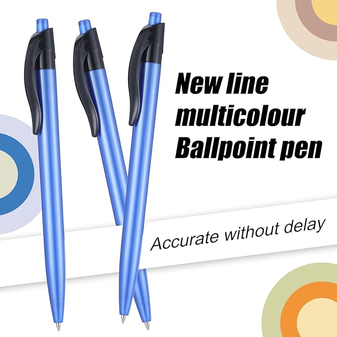 Retractable Blue Ballpoint Pen for Smooth Writing 1.0mm Medium Pack of 100, Click pens with Comfort grip, Idea for Journaling, Planner, Note Taking Office School Supplies
