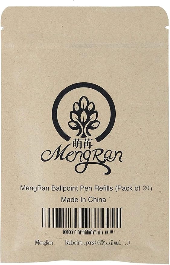 MengRan 4.5'' Ballpoint Pen Refills, Medium Point Pen Refill -Black Ink Pen Refills.Pack of 20 (Black Ink)
