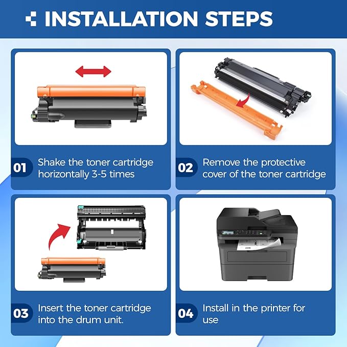 TN830XL Toner Cartridge Black 2-Pack High Yield Replacement for Brother TN830XL TN830 XL Compatible for HL-L2460DW HL-L2405W HL-L2480DW MFC-L2820DW DCP-L2640DW MFC-L2900DW HL-L2400D Laser Printer Ink