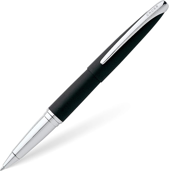 Cross ATX Refillable Rollerball Pen Presented in a Luxury Gift Box - Medium Point, Black Ink, Basalt Black