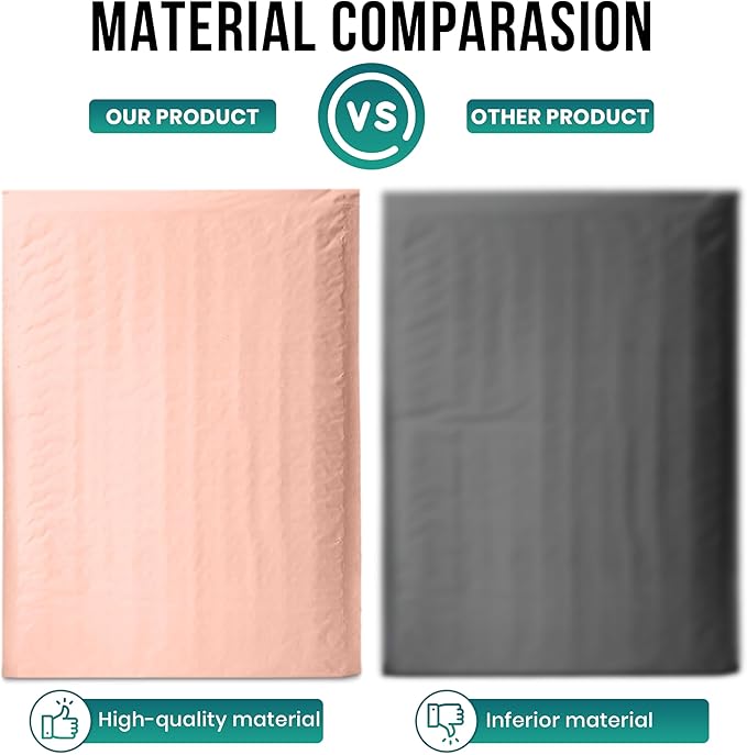 Levex - #000 4" x 8" [5 Pack] Light Pink Poly Bubble Mailers, Padded Envelope Mailers, Packing Envelope & Mailing Bags for Shipping