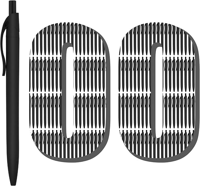 Deegtran 100 Pack No Bleed Black Barrel Click Pens, Wholesale Retractable Ballpoint, Medium Point, Smooth Ink, 1.0MM Black Ink